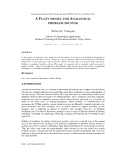 a fuzzy model for analogical problem solving