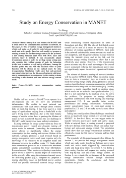 Study on Energy Conservation in MANET