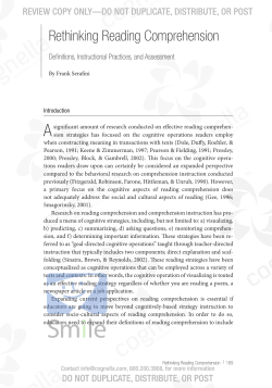 Rethinking Reading Comprehension: Definitions