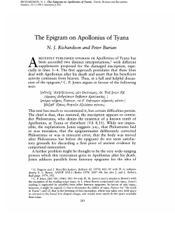 The Epigram on Apollonius of Tyana