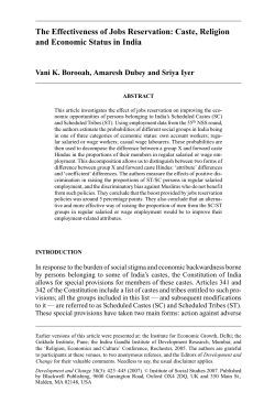 The Effectiveness of Jobs Reservation: Caste, Religion and