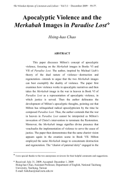 Apocalyptic Violence and the Merkabah Images in Paradise Lost
