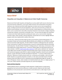 Maternal and Infant Disparities Issue Brief