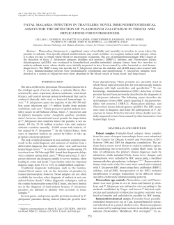 fatal malaria infection in travelers: novel immunohistochemical