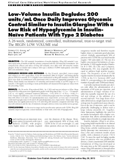 Low-Volume Insulin Degludec 200 units/mL Once