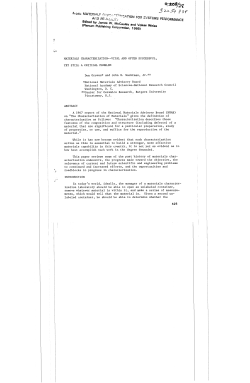 Materials Characterization--Vital And Often Successful