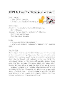 EXPT 8. Iodimetric Titration of Vitamin C