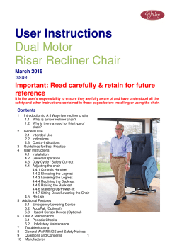 User Instructions Dual Motor Riser Recliner Chair