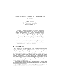 The Role of Basic Science in Evidence