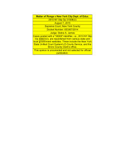 Matter of Ronga v New York City Dept. of Educ.
