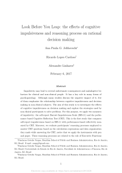 Look Before You Leap: the effects of cognitive impulsiveness and