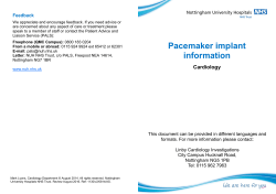 Pacemaker implant information - Nottingham University Hospitals