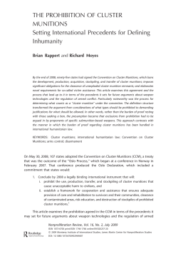 THE PROHIBITION OF CLUSTER MUNITIONS Setting