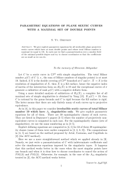 PARAMETRIC EQUATIONS OF PLANE SEXTIC CURVES WITH A
