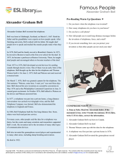 Alexander Graham Bell - KOCAELI UNIVERSITY PREP SCHOOL