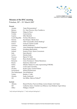 Minutes of the BNC meeting Potsdam, 30th &ndash; 31st March 2007