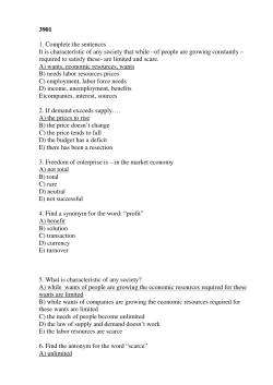3901 1. Complete the sentences It is characteristic of