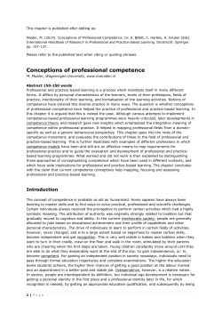 Conceptions of professional competence