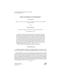 Banks as Catalysts for Industrialization