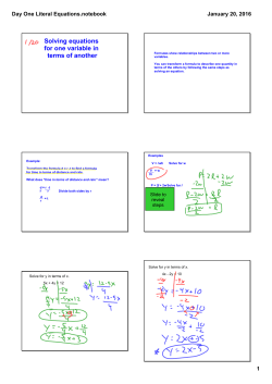 Day One Literal Equations.notebook