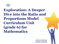 Exploration: A Deeper Dive into the Ratio and Proportions Model