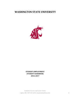 Student Employee Handbook - Academic Success and Career Center