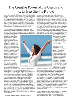 The Creative Power of the Uterus and its Link to Uterine Fibroid