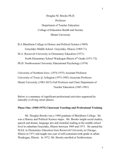 Douglas M. Brooks Ph.D. Professor Department of