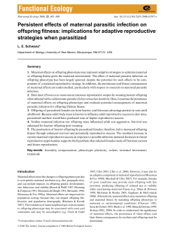 Persistent effects of maternal parasitic infection on offspring fitness
