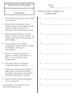 Science UD C.10 Test Study Guide