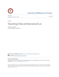 Nuremberg Trials and International Law - ScholarWorks