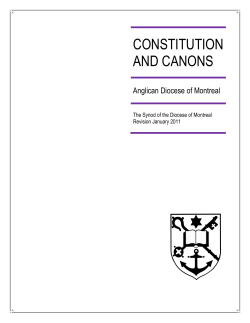 constitution and canons - Anglican Diocese of Montreal