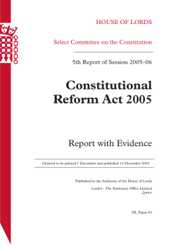 Constitutional Reform Act 2005