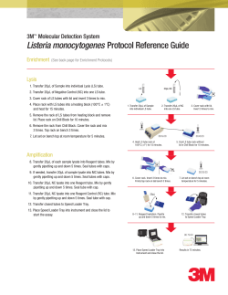 3M Molecular Detection Assay Listeria monocytogenes Protocol
