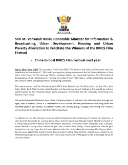 China to host BRICS Film Festival next year