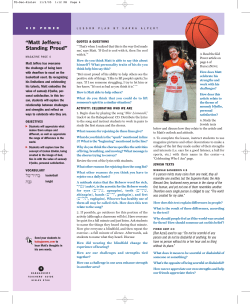 Matt Jeffers - Standing Proud - Lesson Plan