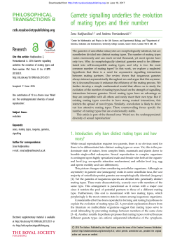Gamete signalling underlies the evolution of mating types and their