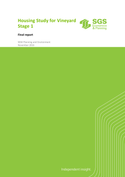 Housing Study for Vineyard Stage 1
