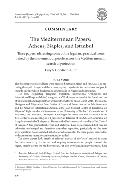 The Mediterranean Papers: Athens, Naples, and