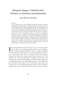 Margaret Sanger`s Multifaceted Defense of Abortion and Infanticide
