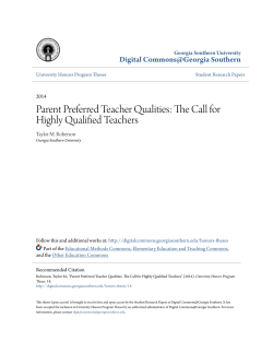 Parent Preferred Teacher Qualities