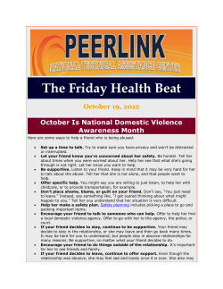 The Friday Health Beat - Peerlink National Technical Assistance