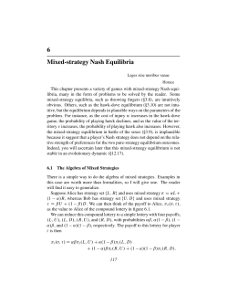 6 Mixed-strategy Nash Equilibria