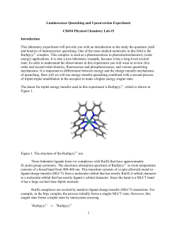 Luminescence Quenching and Upconversion Experiment CH454