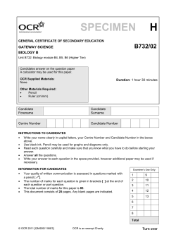 Unit B732/02 - Biology modules B4, B5, B6