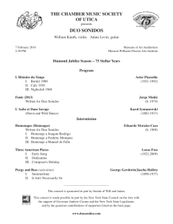 duo sonidos - Chamber Music Society of Utica