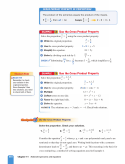 3 Use the Cross Product Property 2 Use the Cross