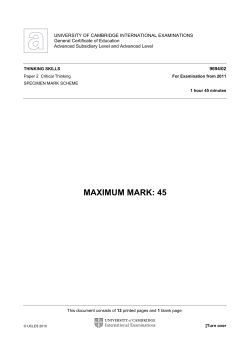 2011 Specimen paper 2 mark scheme