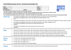 South Ribble Borough Council - Private Hire Knowledge Test
