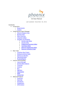 Activity Editor - Phoenix Project Manager